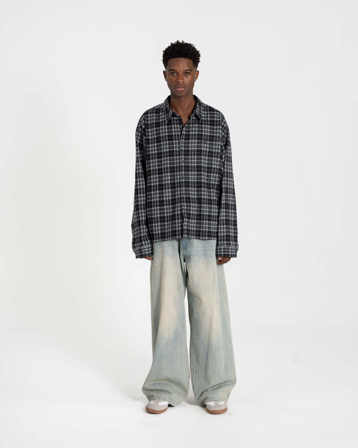 Checked Flannel Shirt grey