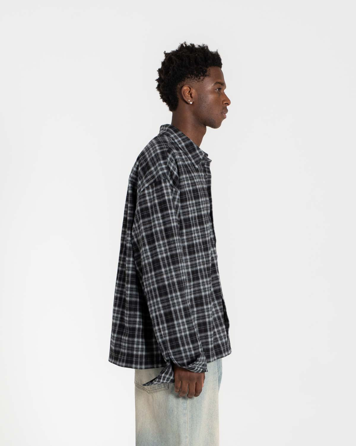 Checked Flannel Shirt grey
