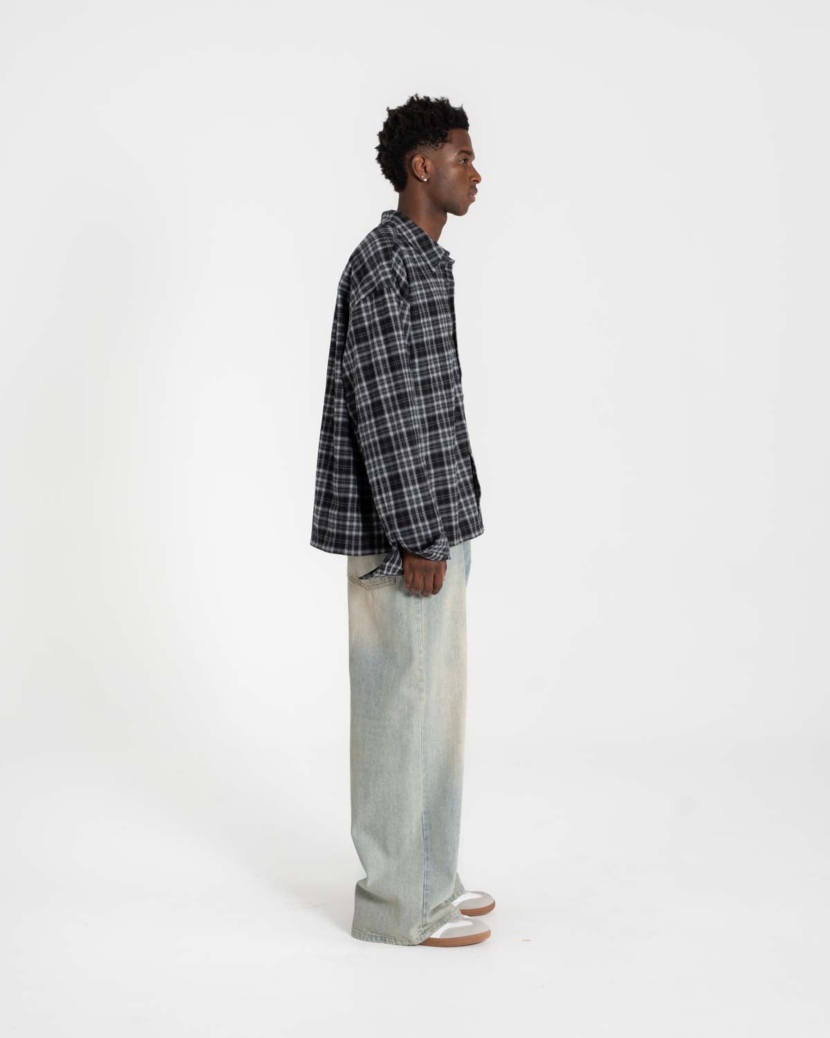 Extra baggy Denim Jeans Light blue vintage wash