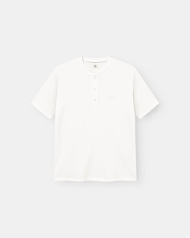 Henley Short Sleeve White