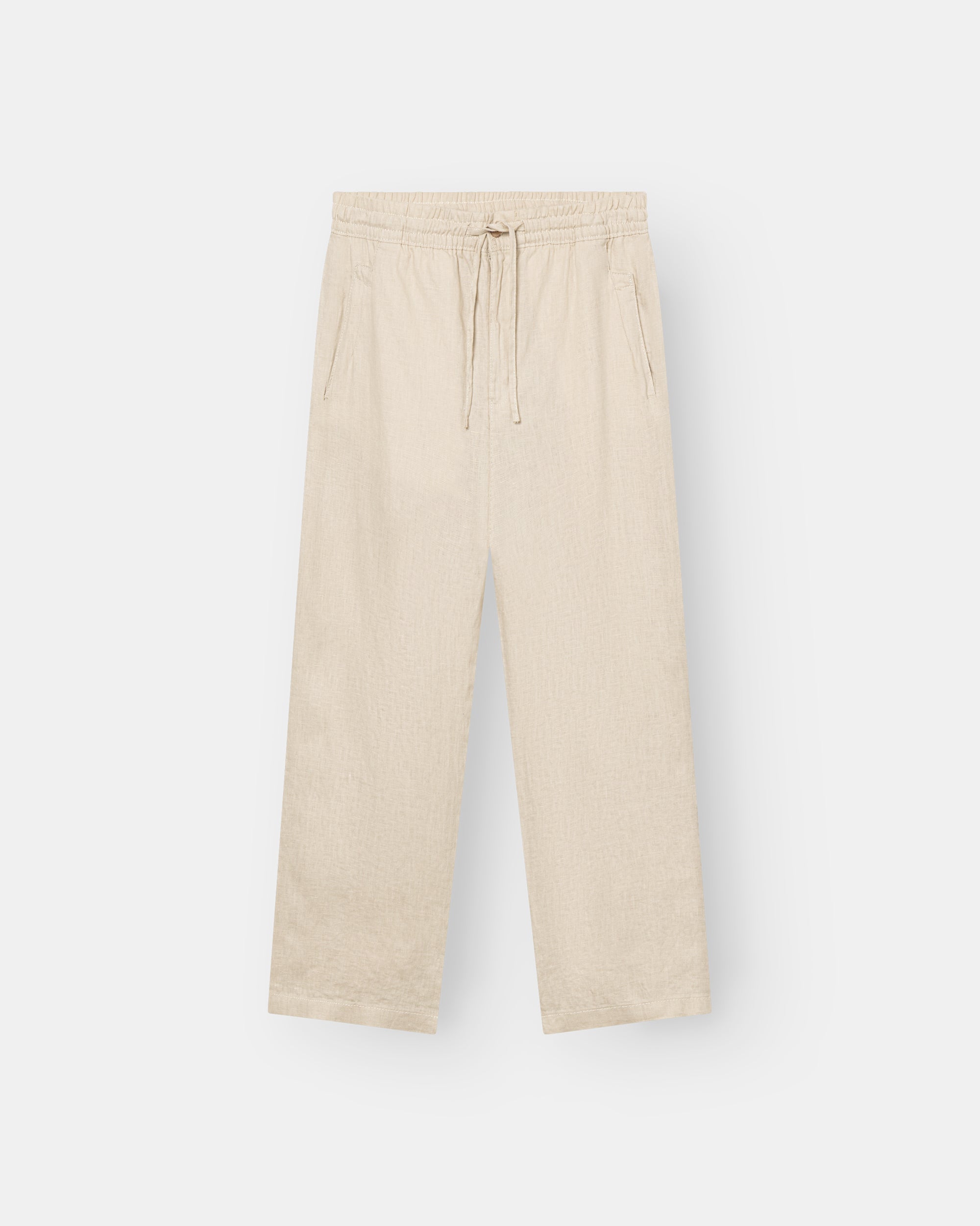 Baggy 100% hørbukser Beige