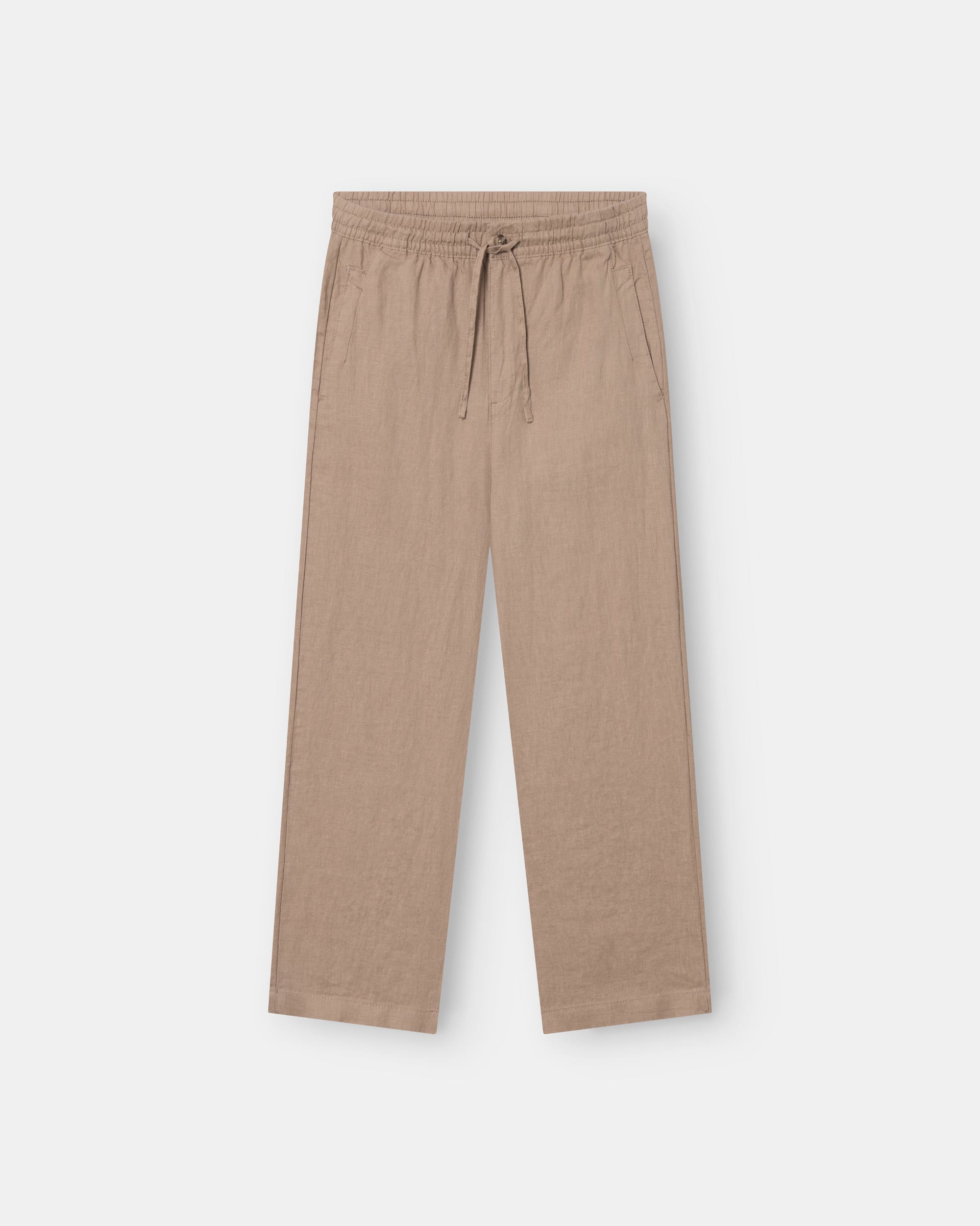 Baggy 100% hørbukser Mokka