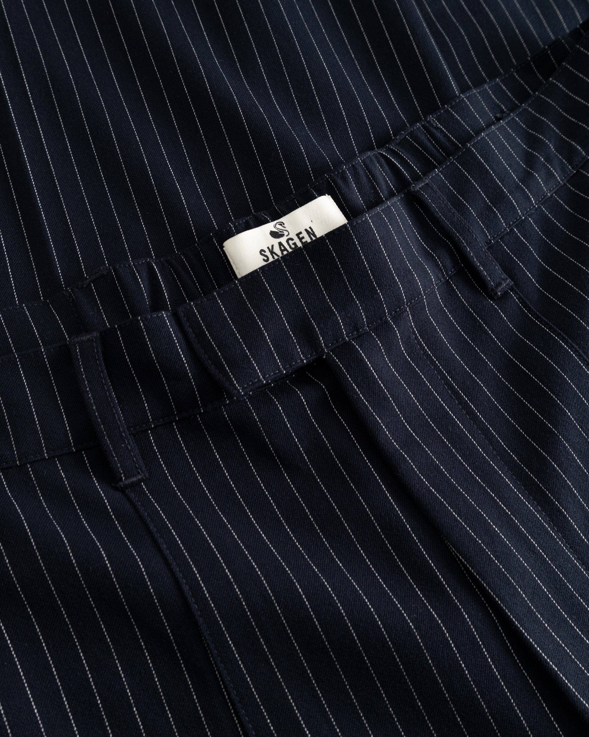 Baggy Suit Pants Navy Pinstriped