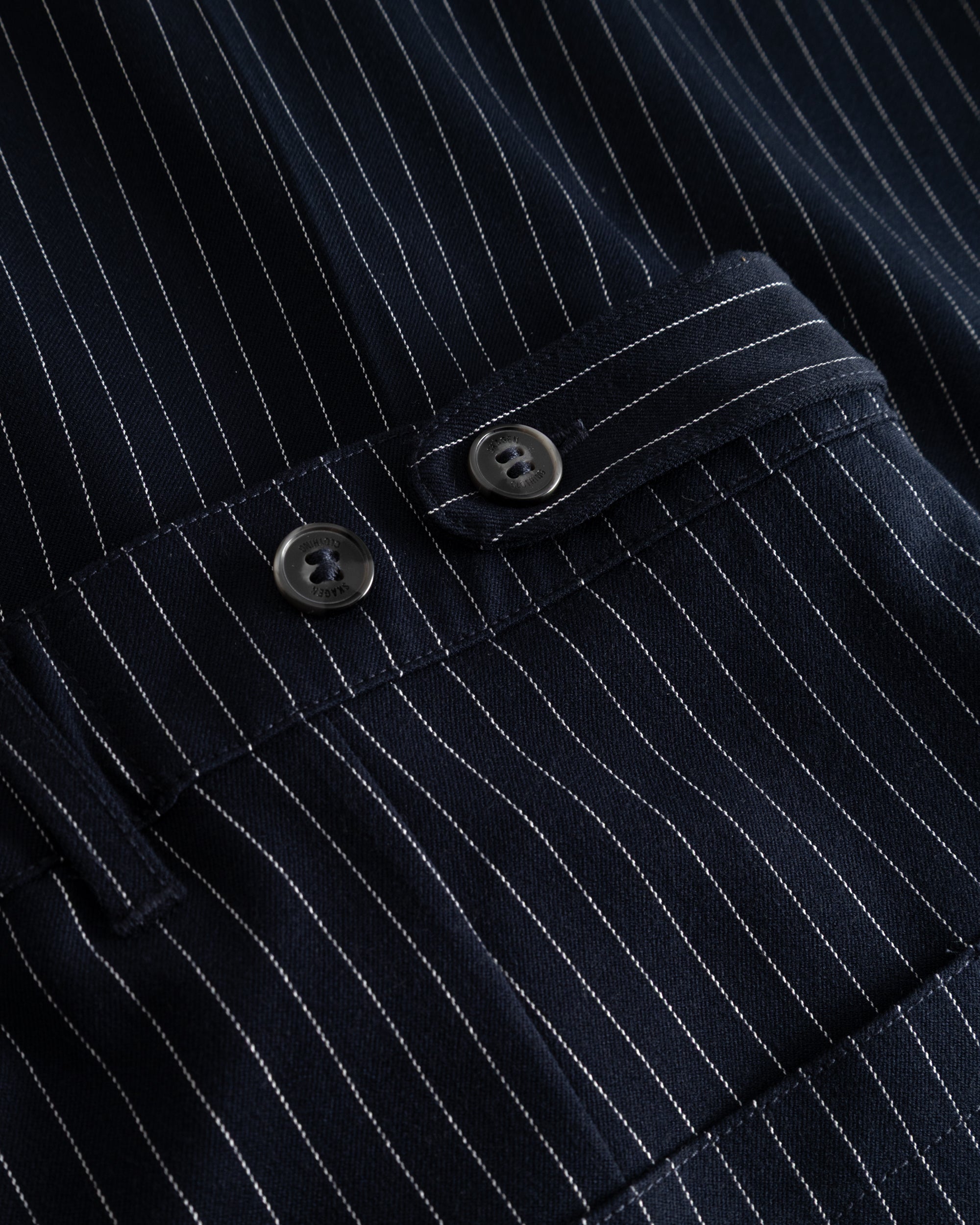 Baggy Suit Pants Navy Pinstriped