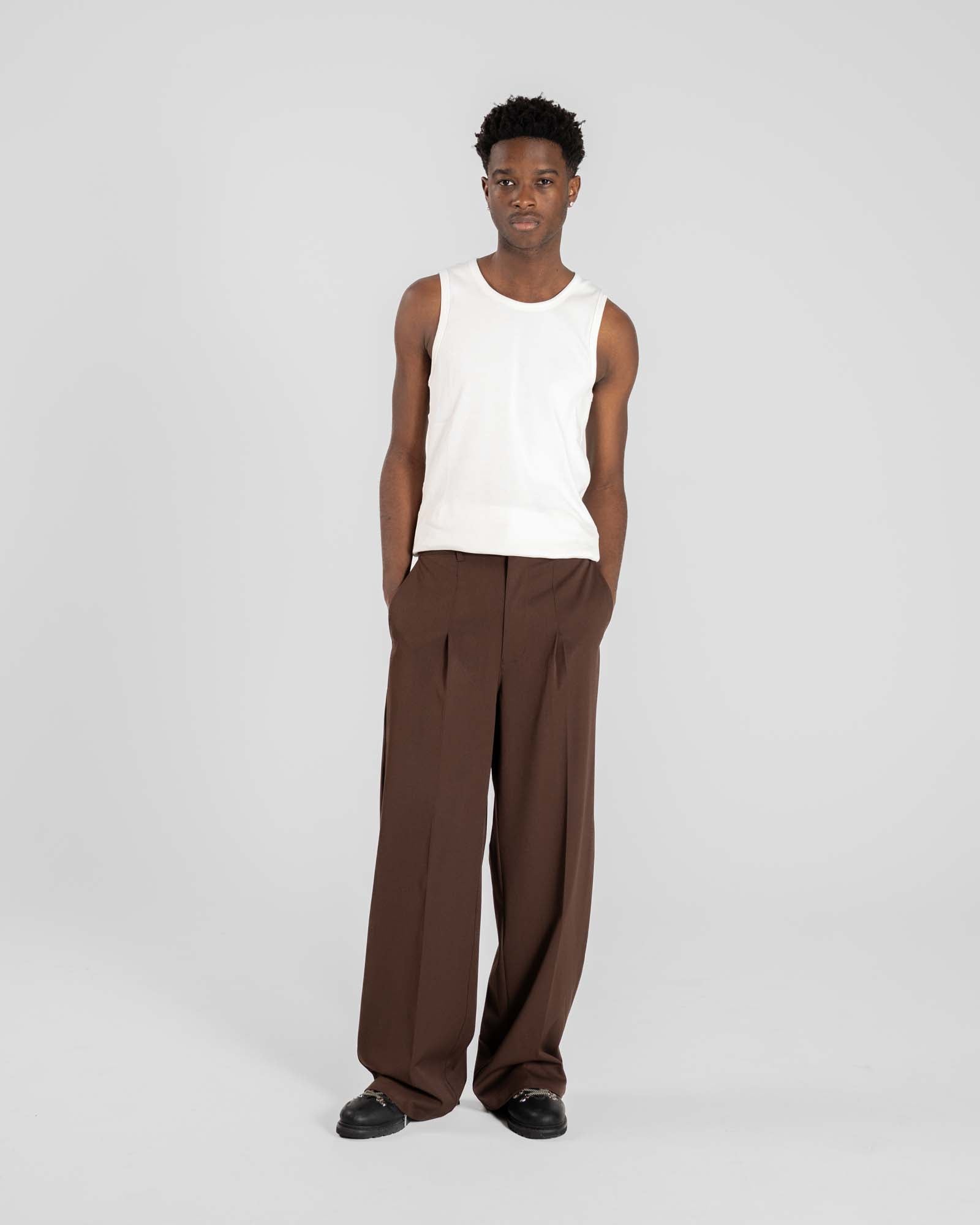 Baggy Suit Pants Brown