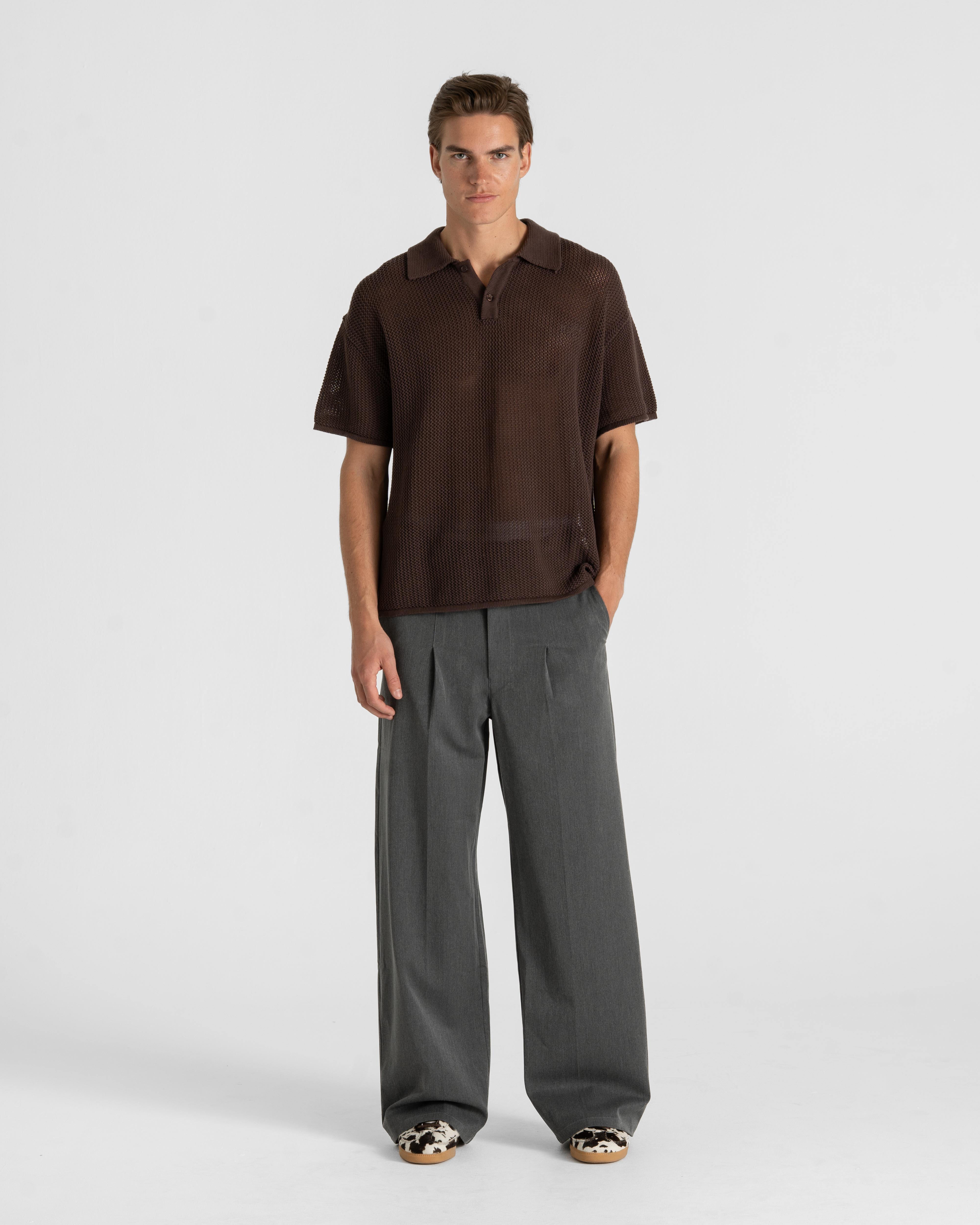 Knitted Polo Brown