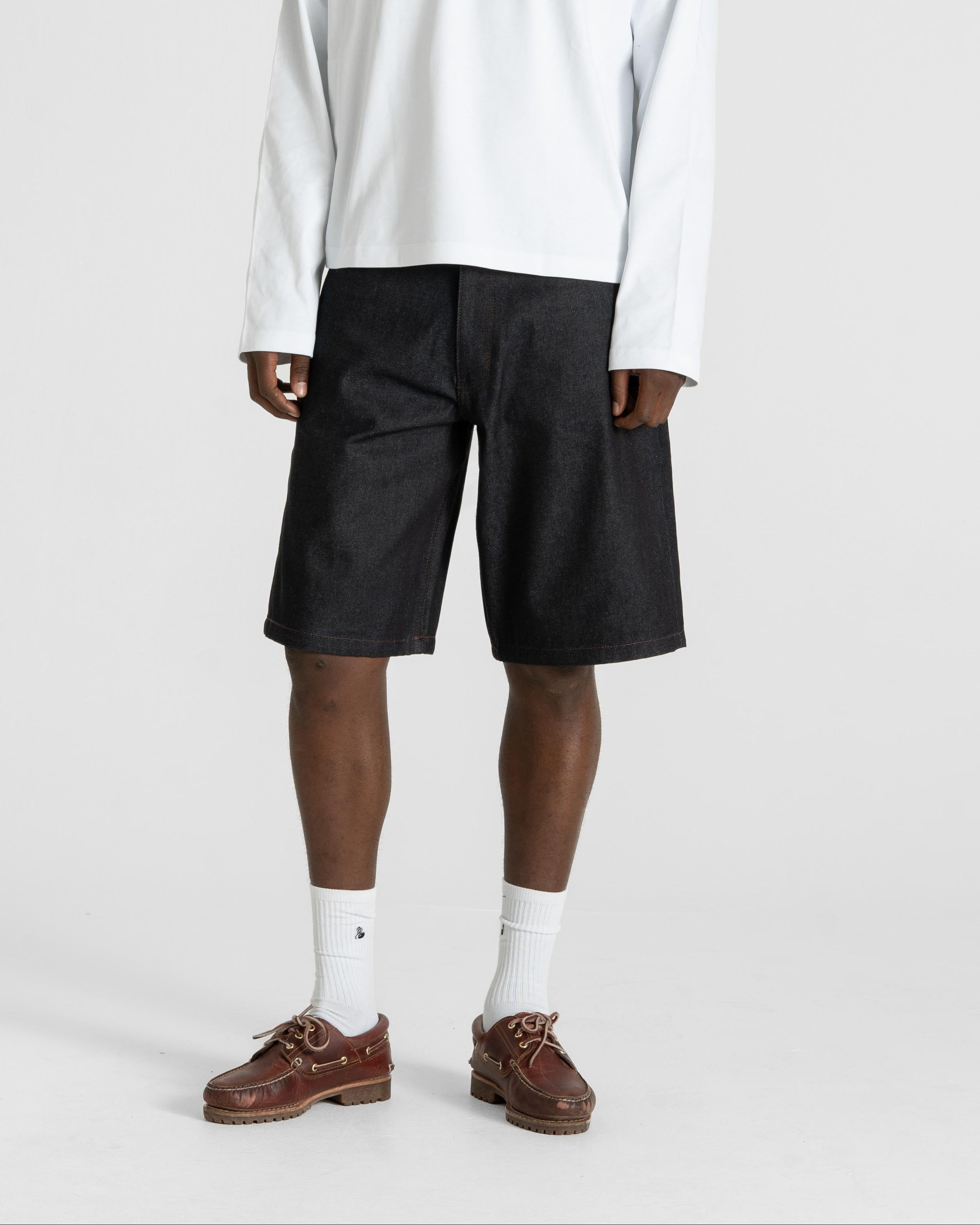 Raw Selvedge Jorts Darkwash
