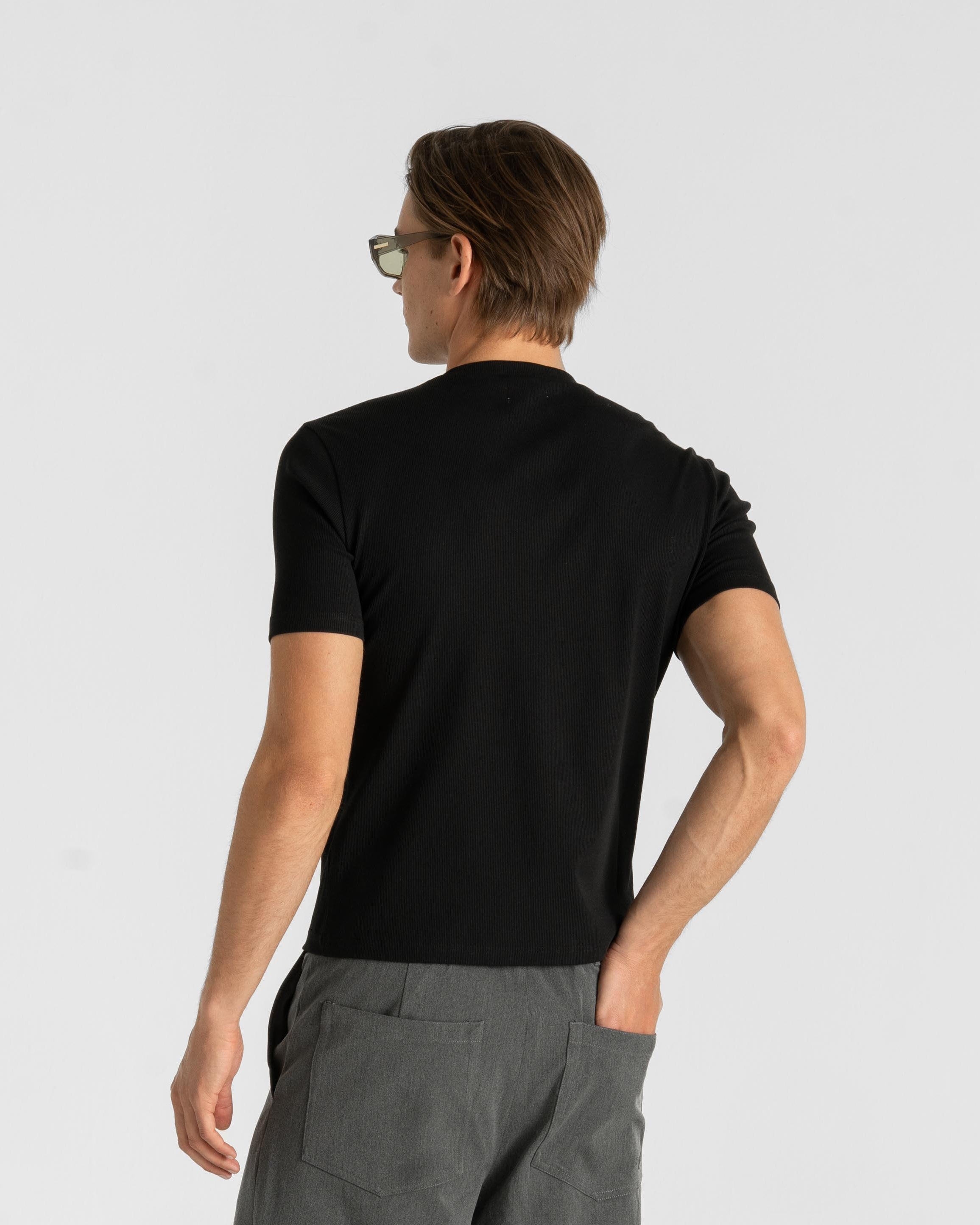Henley Short Sleeve Black