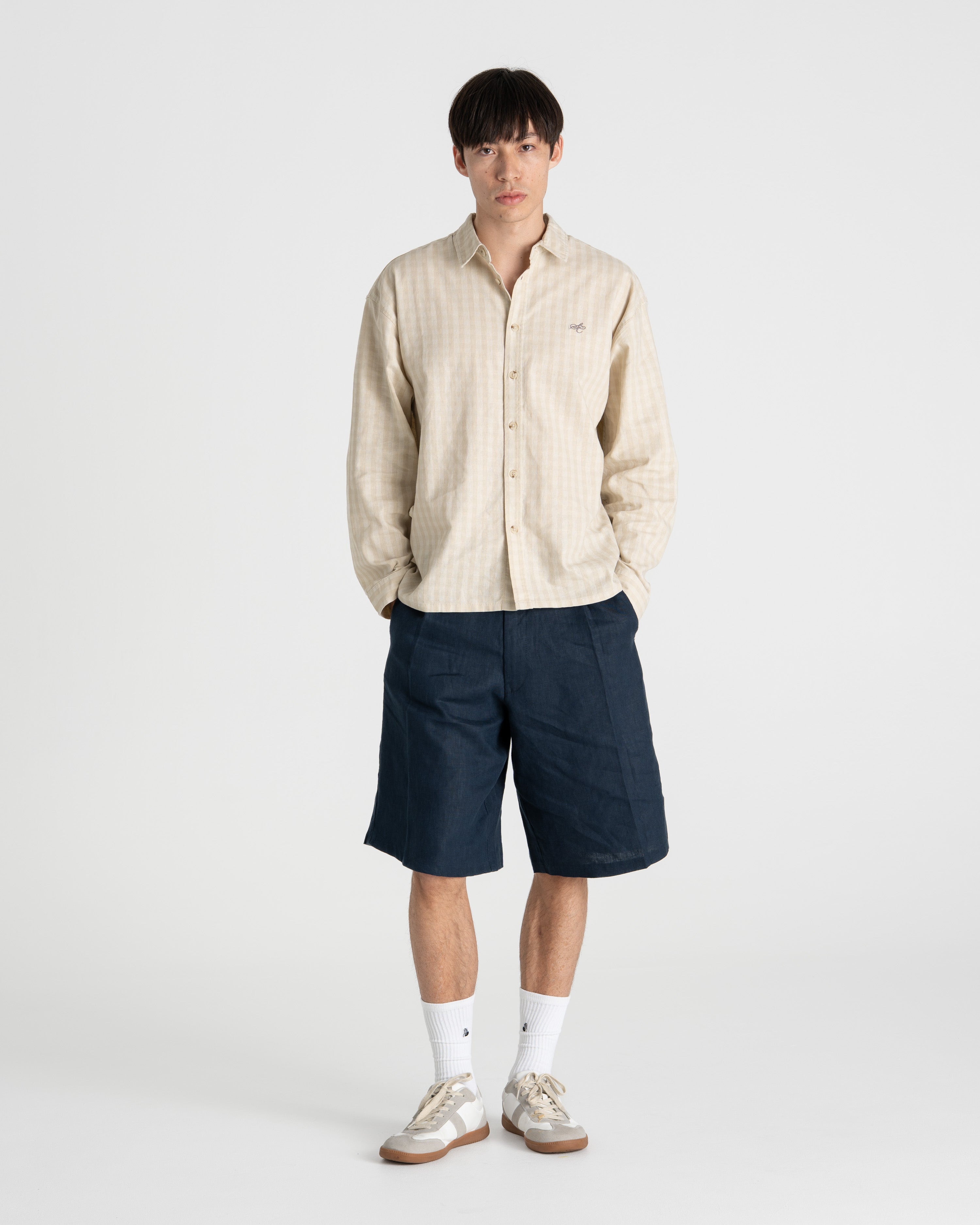 Checked Shirt Beige