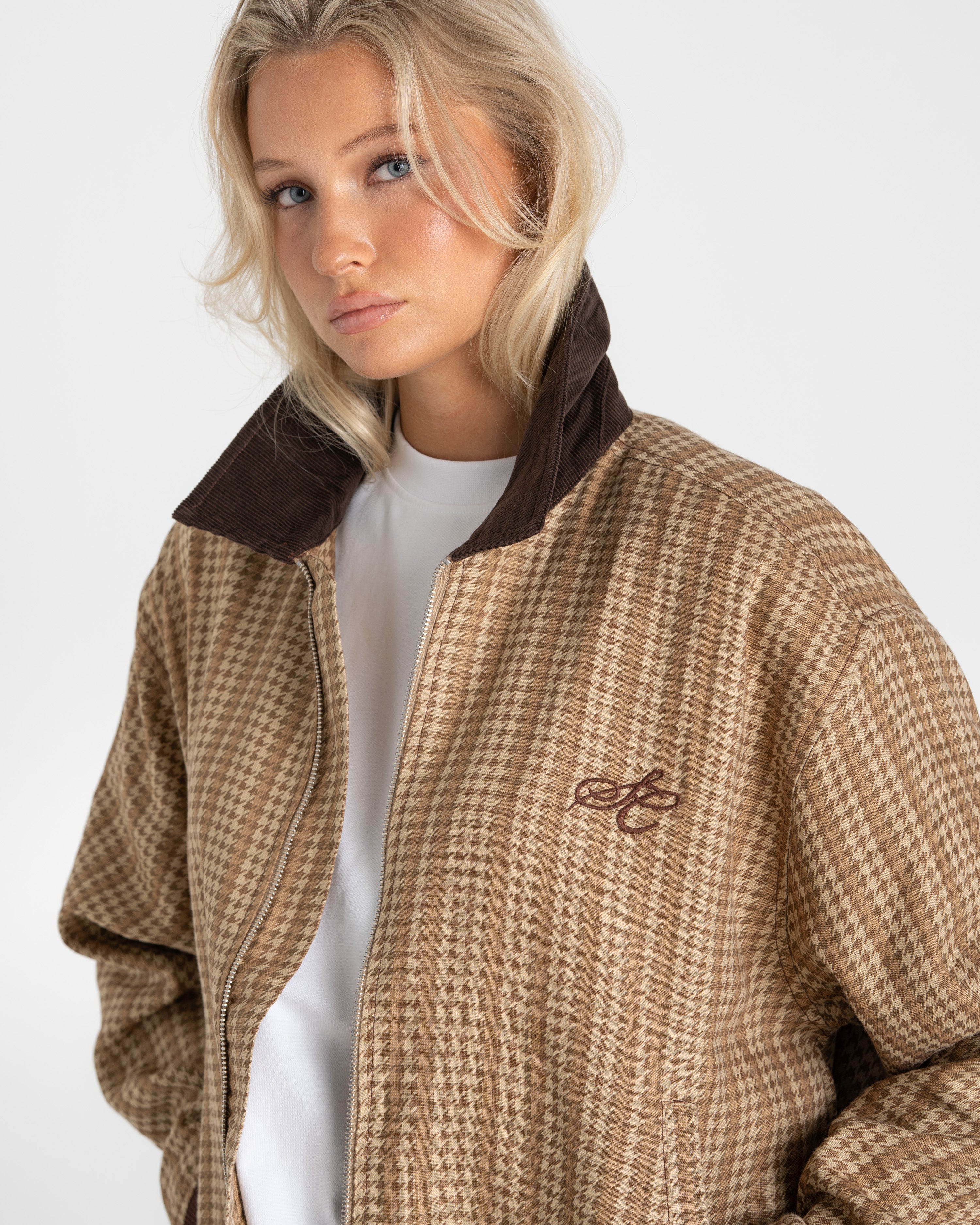 Houndstooth Jacket Beige