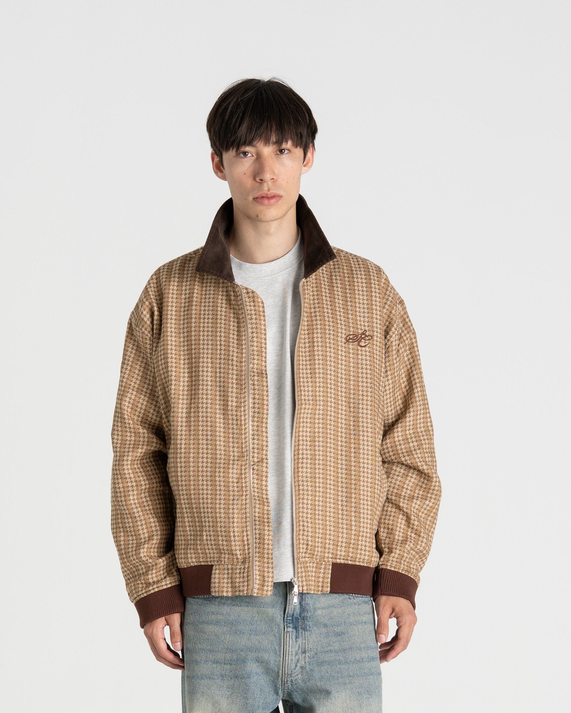 Houndstooth Jacket Beige