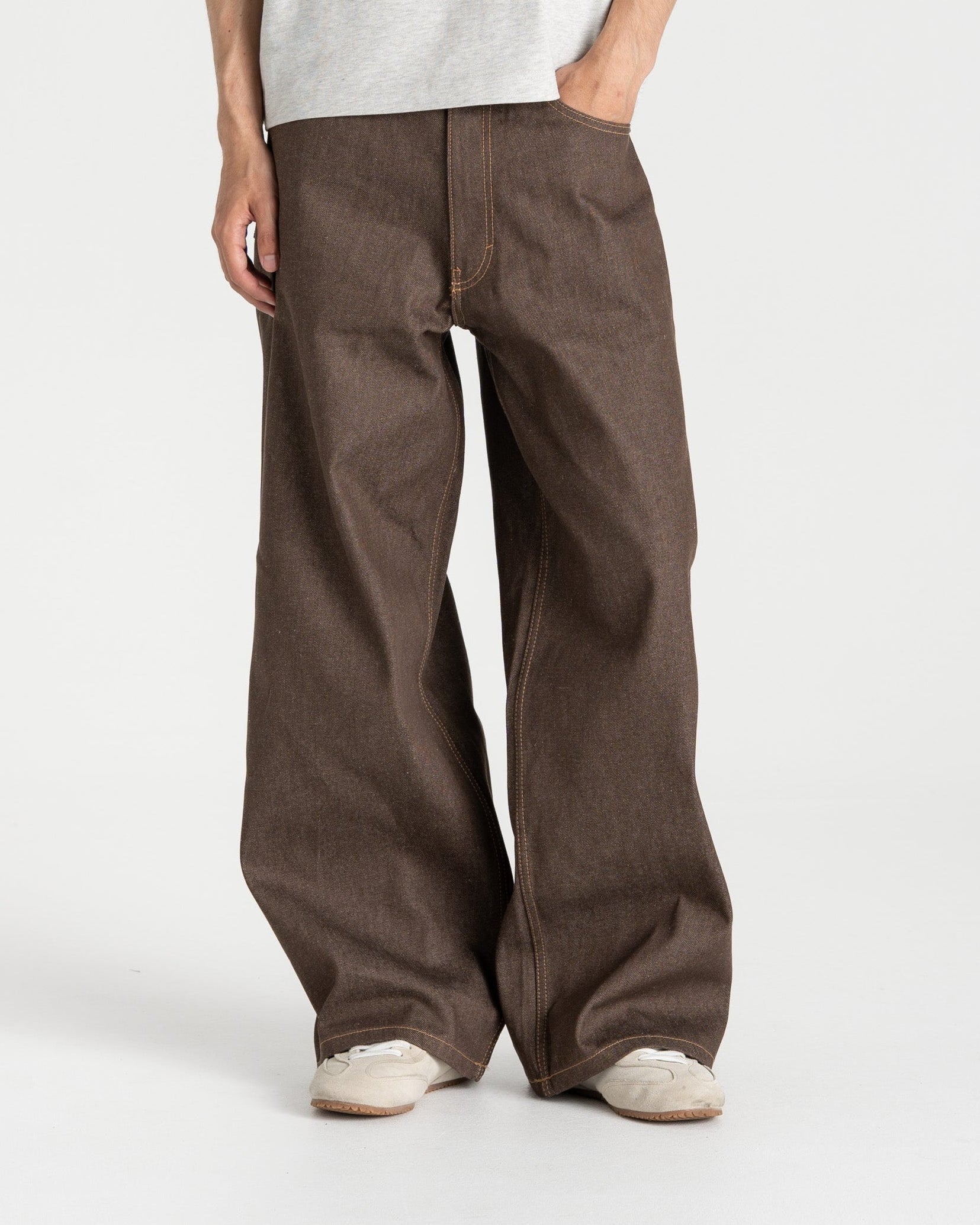 Raw Selvedge Denim Jeans brown