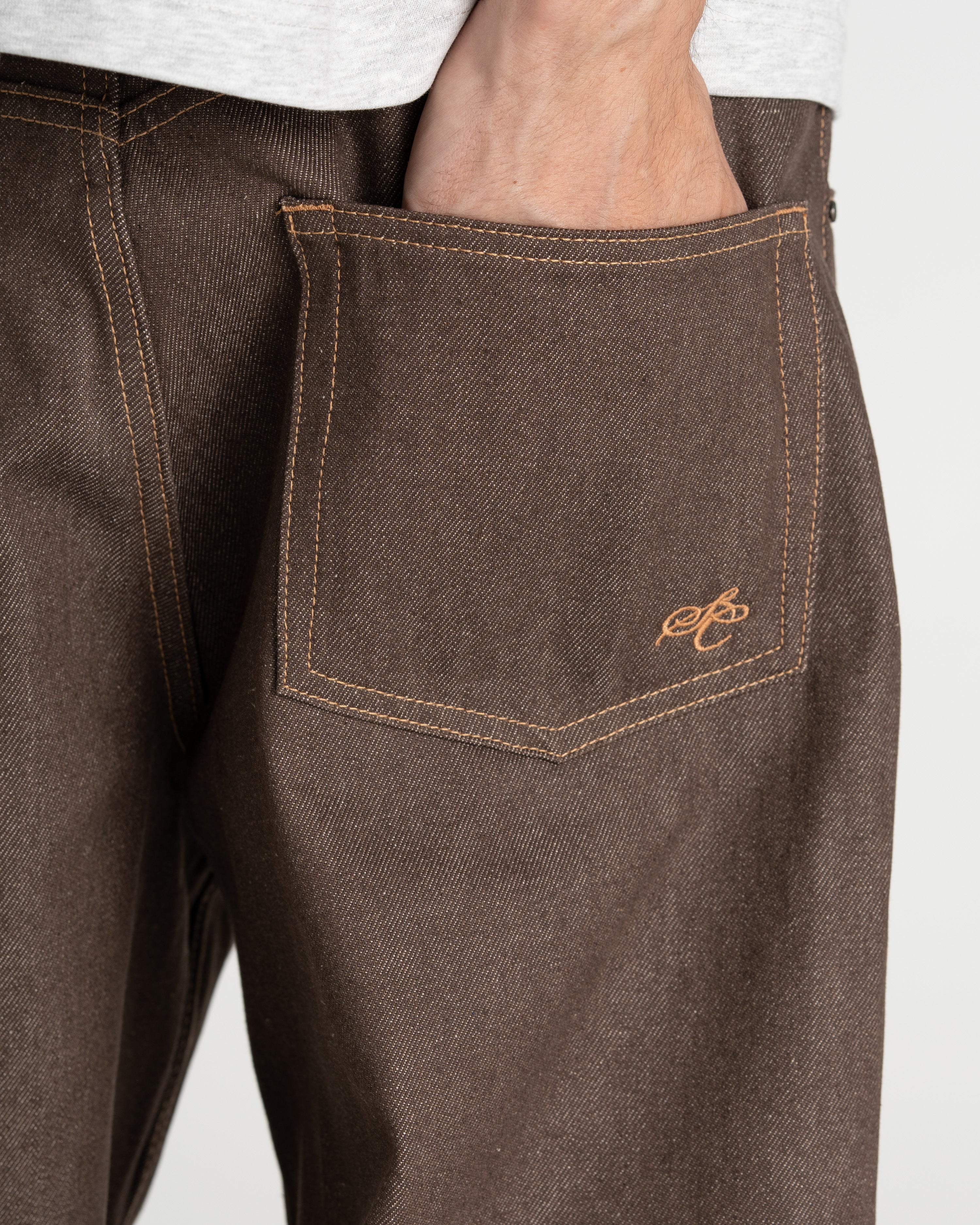 Raw Selvedge Denim Jeans brown