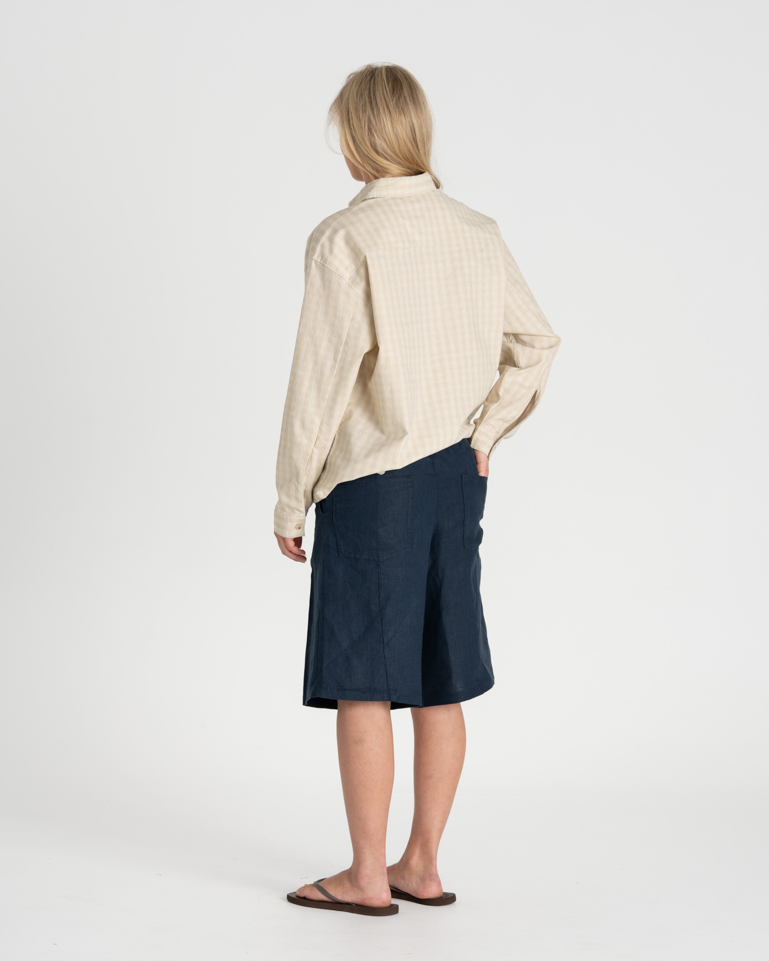 Pleated Baggy shorts Navy