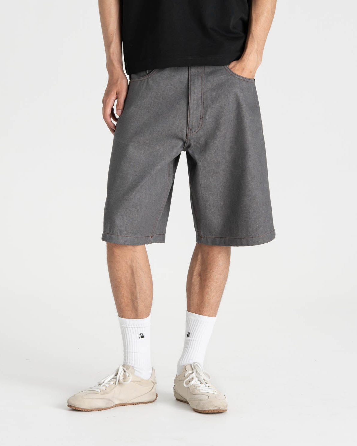 Raw Selvedge Jorts grey