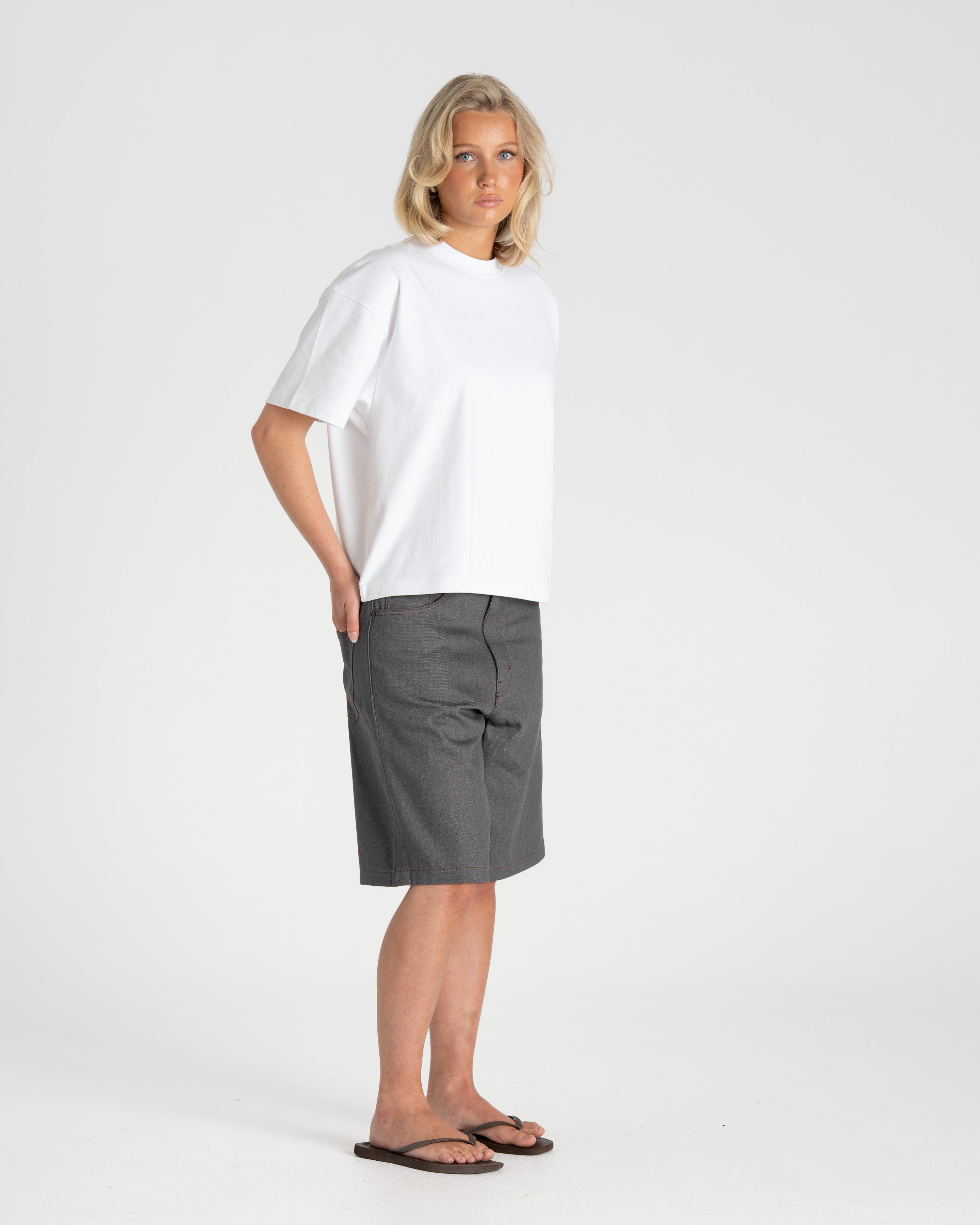 Raw Selvedge Jorts grey