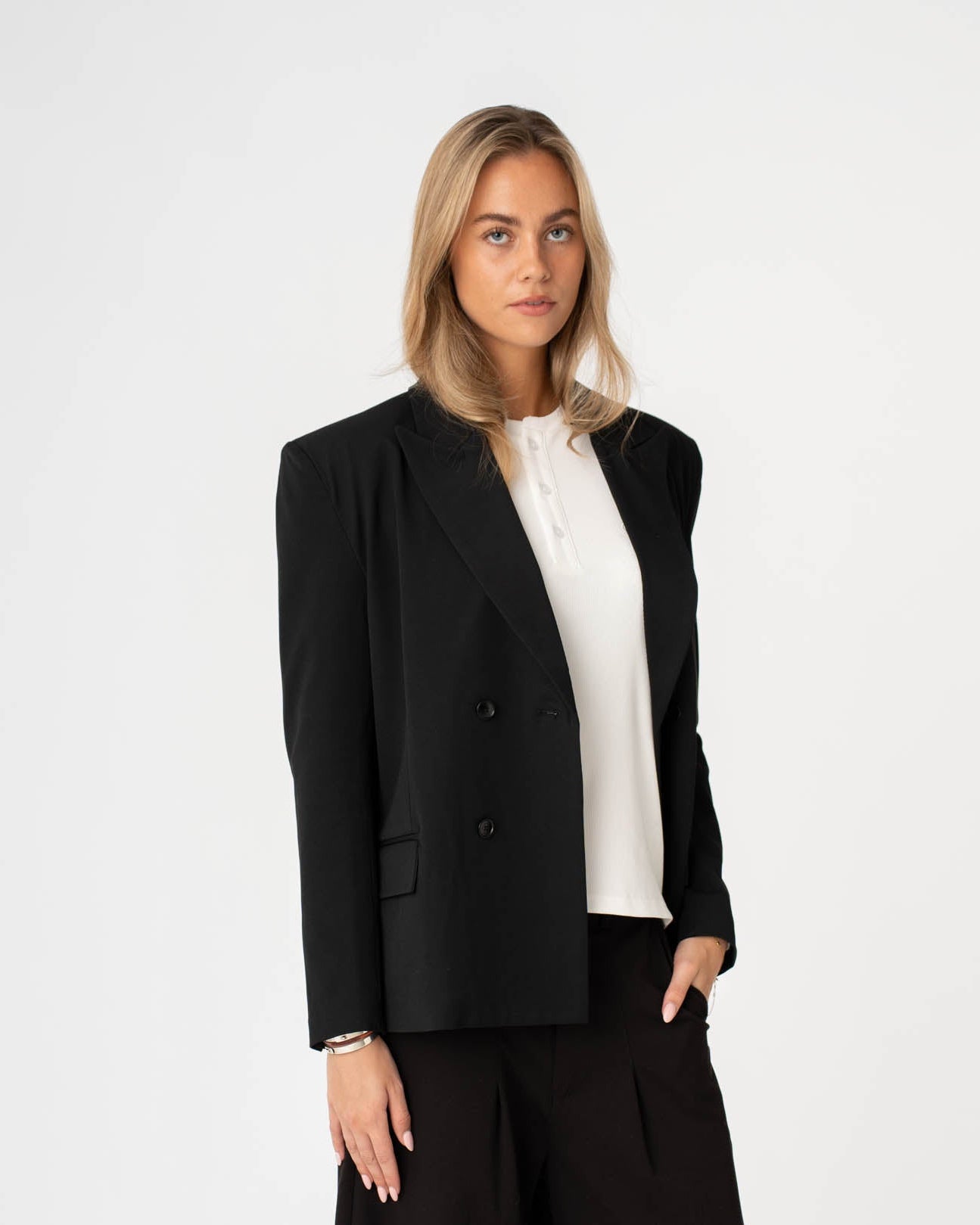 Double Breasted Blazer Black