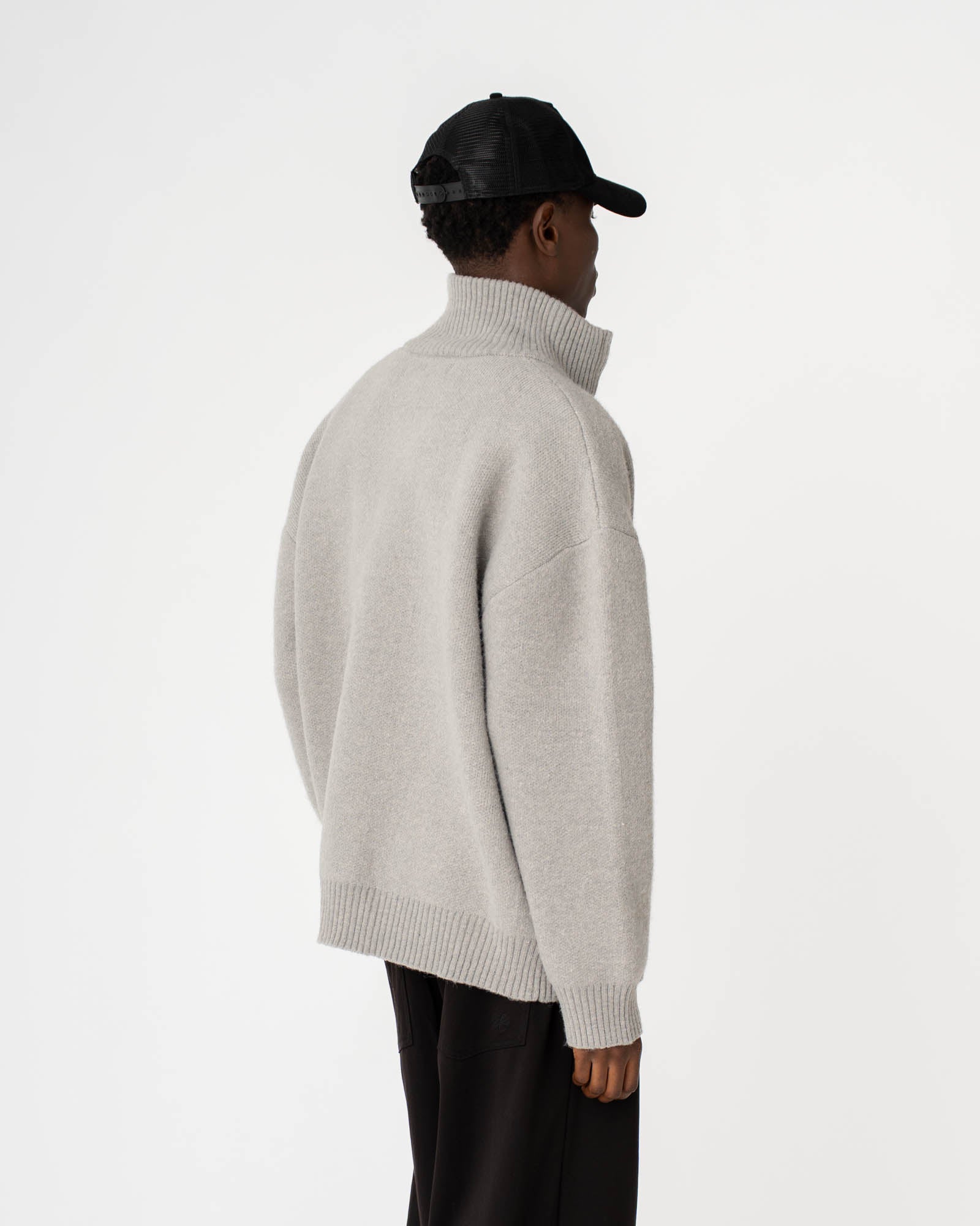 Full-zip Sweater Light grey