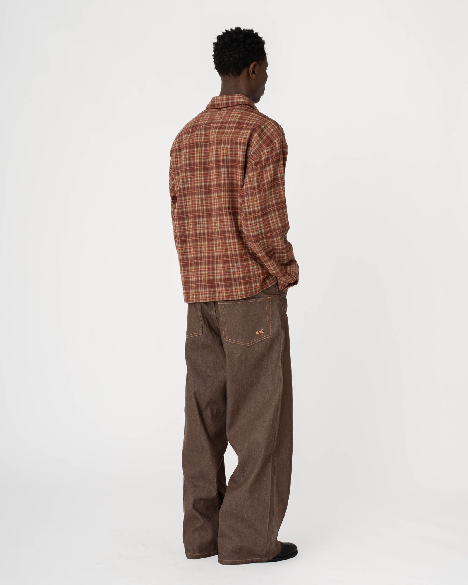 Checked Flannel shirt bordeaux