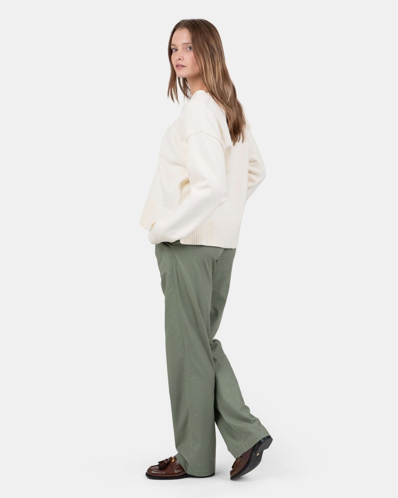 Heavyweight Hørbukser Højtaljede Army | Skagen - clothing.dk