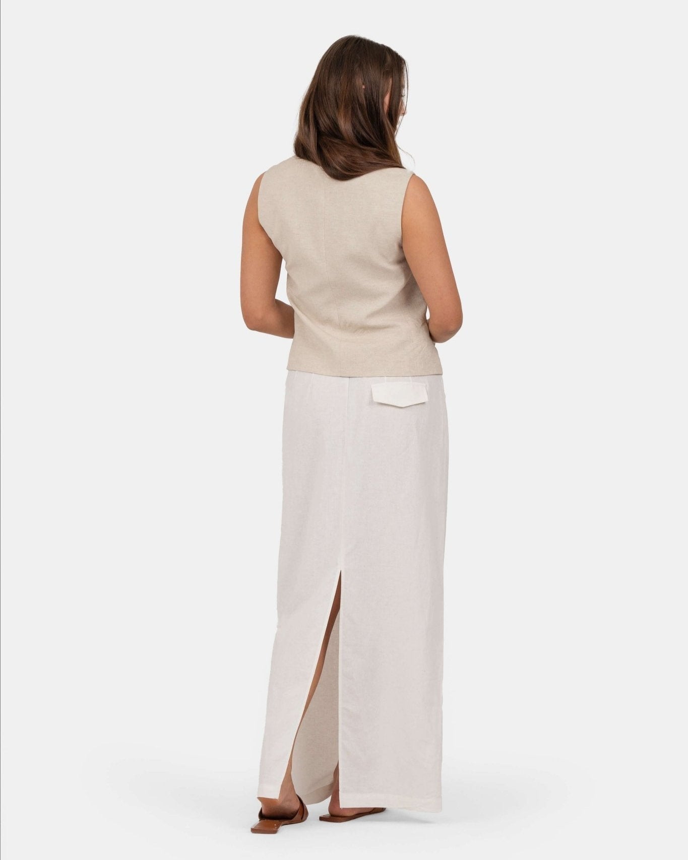 Hør Nederdel Hvid | Skagen - clothing.dk