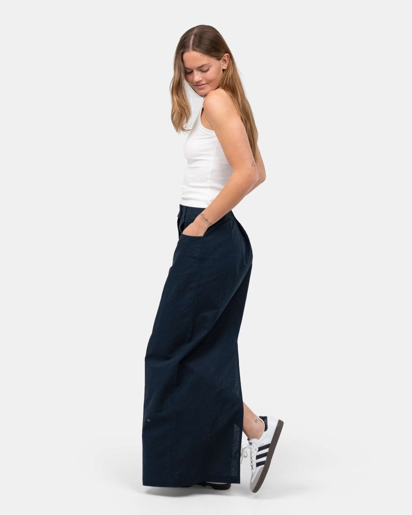 Hør Nederdel Navy | Skagen - clothing.dk