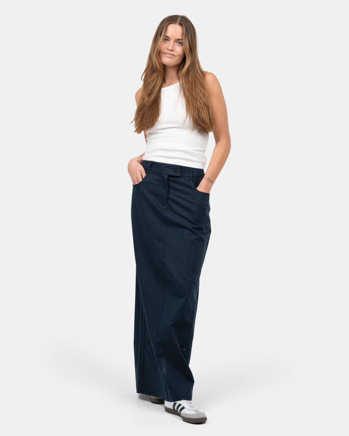 Hør Nederdel Navy | Skagen - clothing.dk