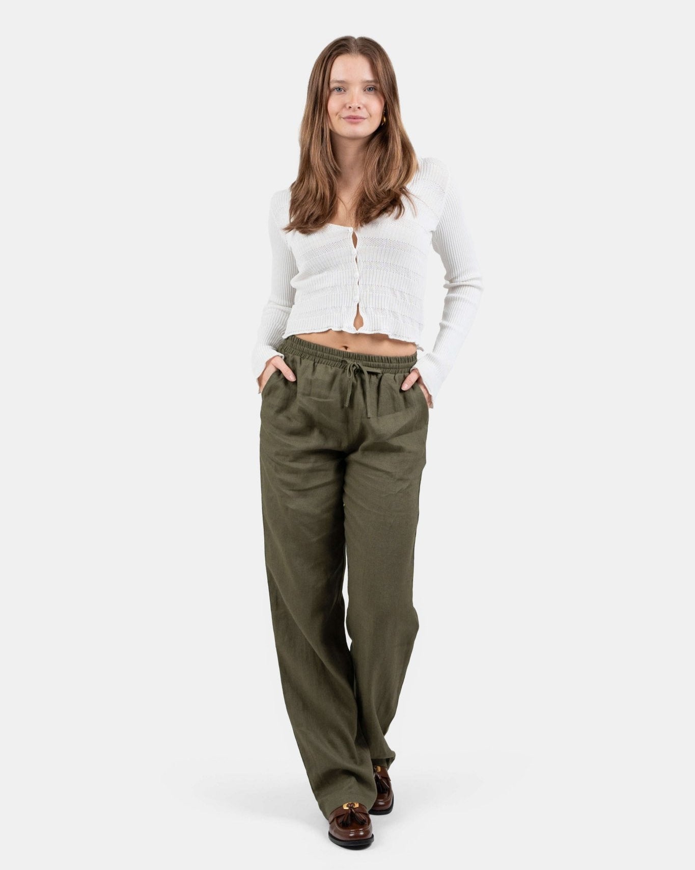Hørbukser Højtaljede Army | Skagen - clothing.dk