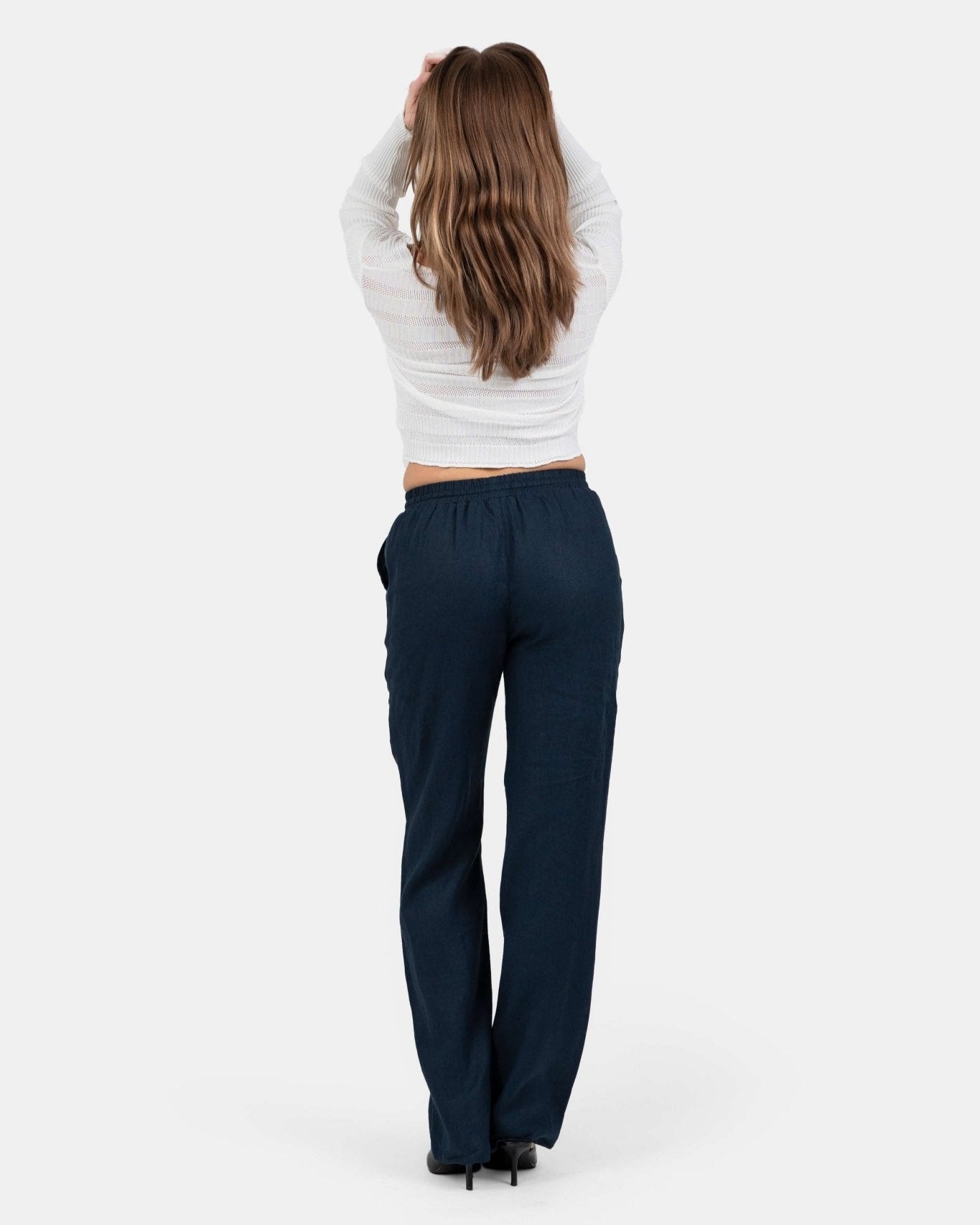 Hørbukser Højtaljede Navy | Skagen - clothing.dk
