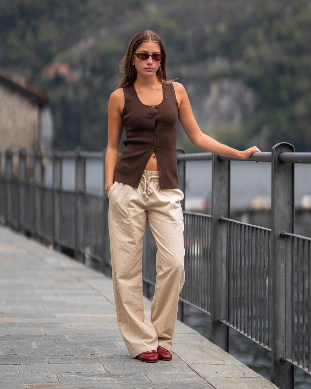 Hørbukser Lavtaljede Beige | Skagen - clothing.dk