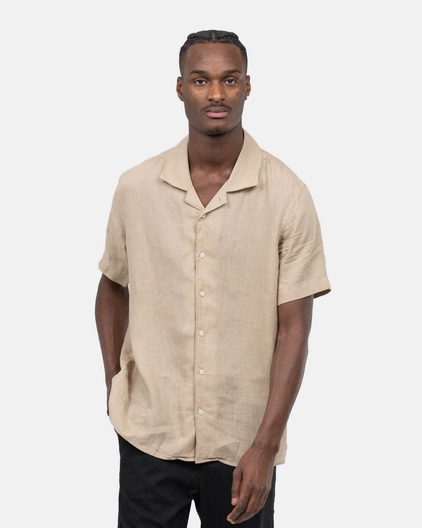 Kortærmet Hørskjorte Mokka | Skagen - clothing.dk