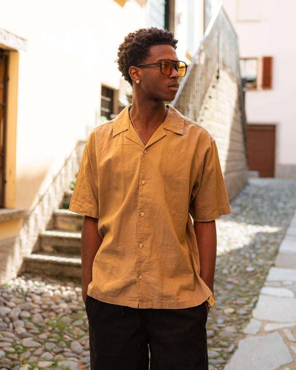 Kortærmet Hørskjorte Mokka | Skagen - clothing.dk