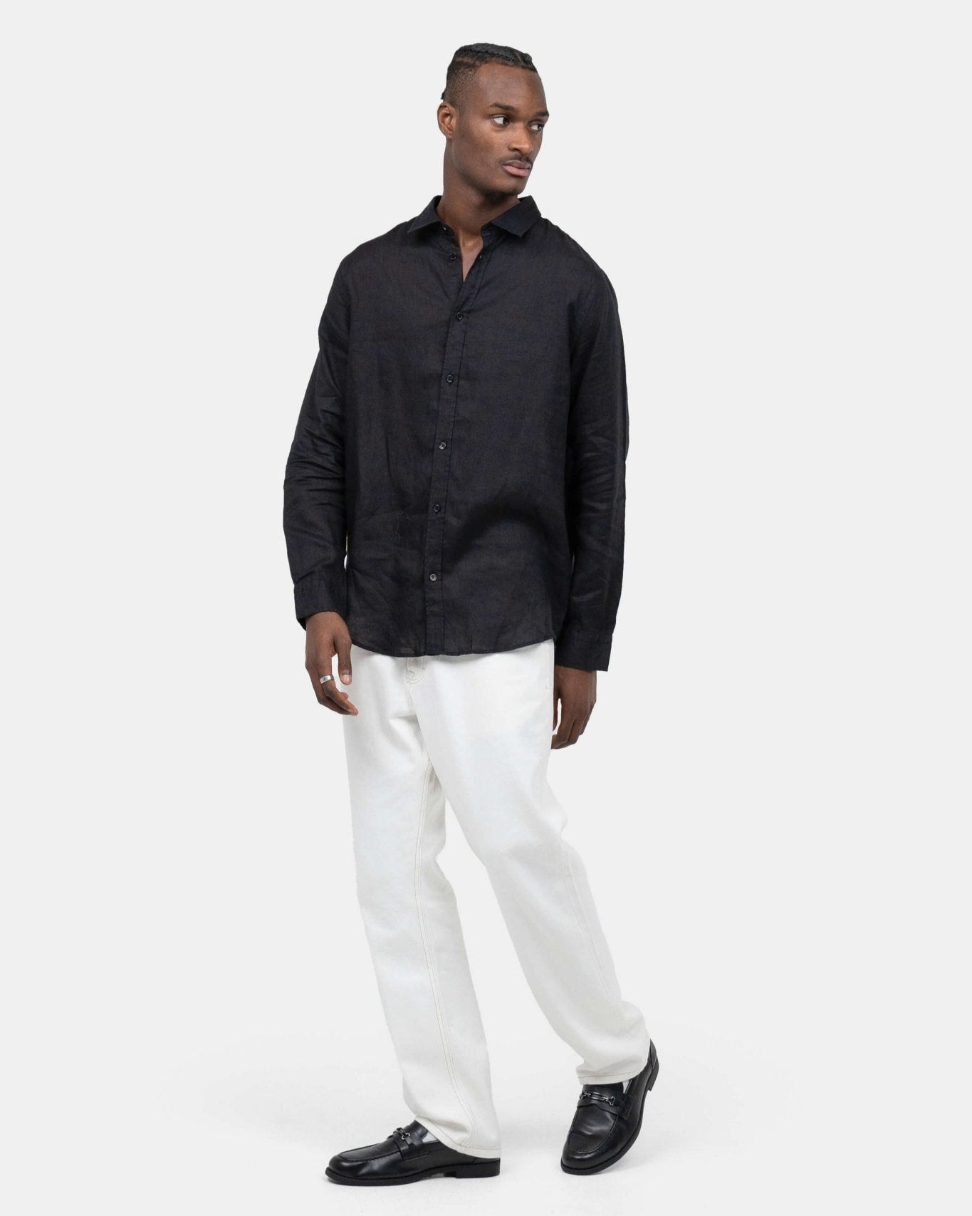 Langærmet Hørskjorte Sort | Skagen - clothing.dk